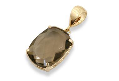 REF 541340 PINGENTE ROMMANEL PEDRA CRISTAL OVAL FACETADA