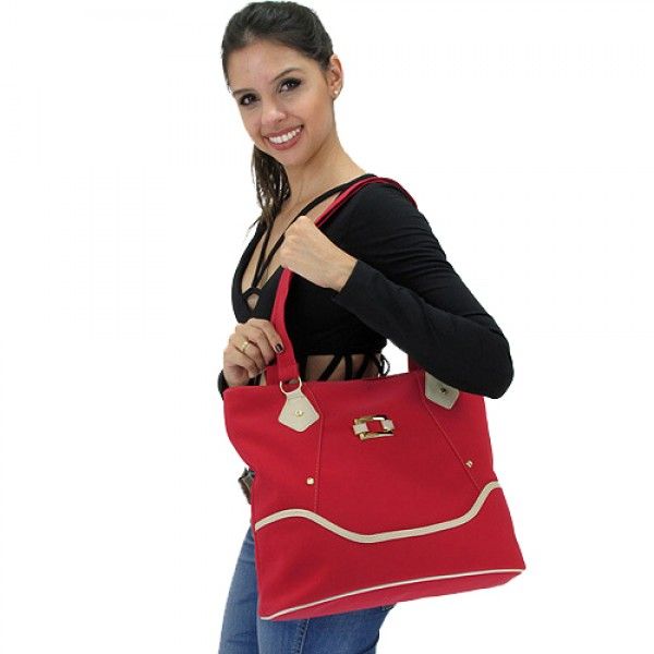 Bolsa Popular Sintético 99550 vermelha